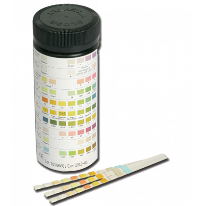 Reactif test de santé: test urinaire 10 paramètres - 100 bandelettes  urinaires | Analyse d'urine | Test rapide avec échelle de couleurs